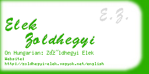 elek zoldhegyi business card